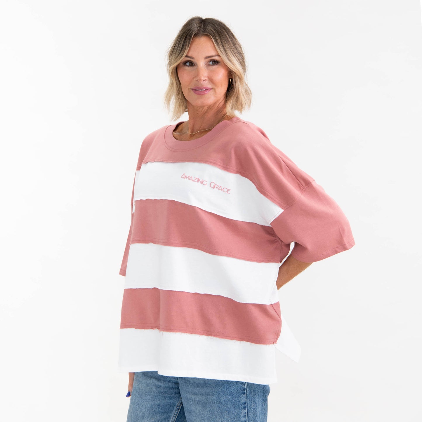 Amazing Grace Oversized Stripe Tee