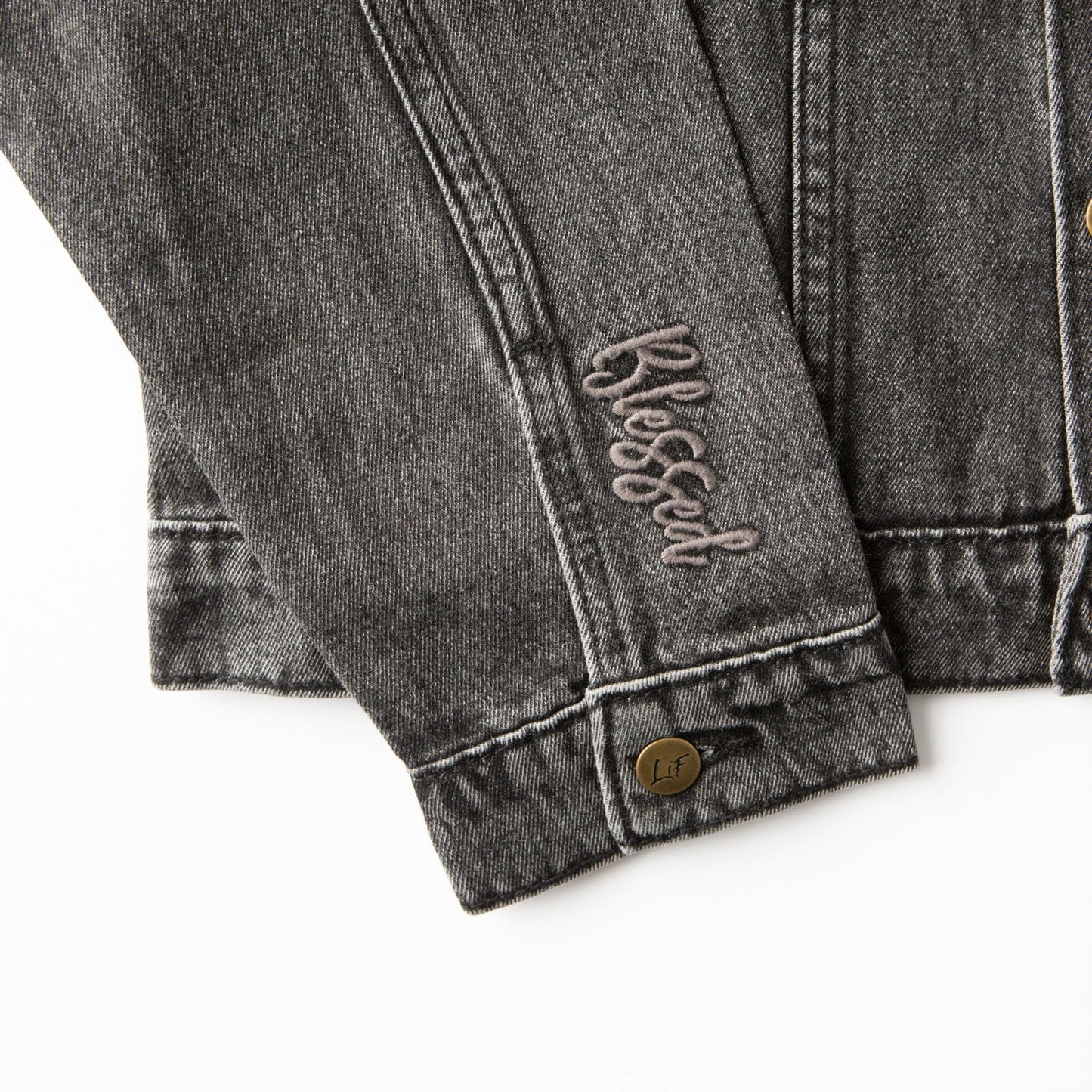 Vintage Washed Blessed Denim Jacket