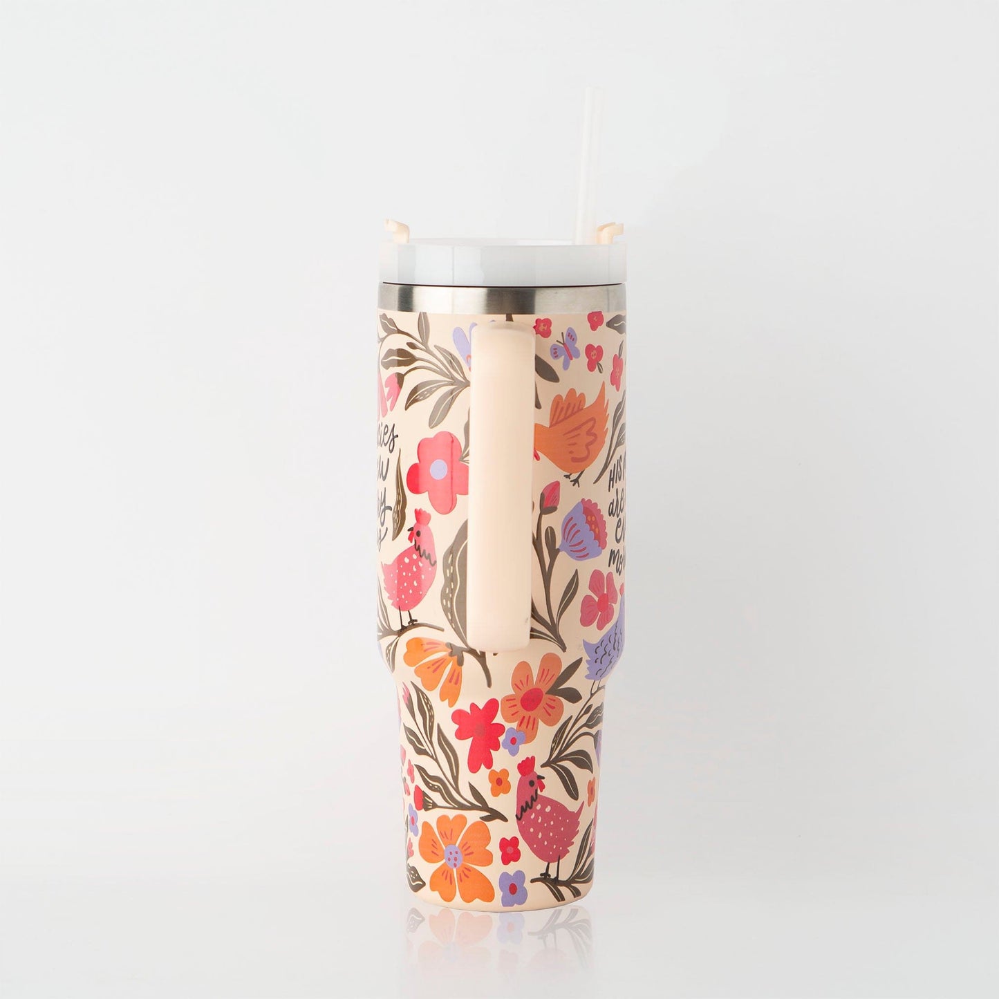 His Mercies are New All Over Stainless Steel 40oz Tumbler with Handle