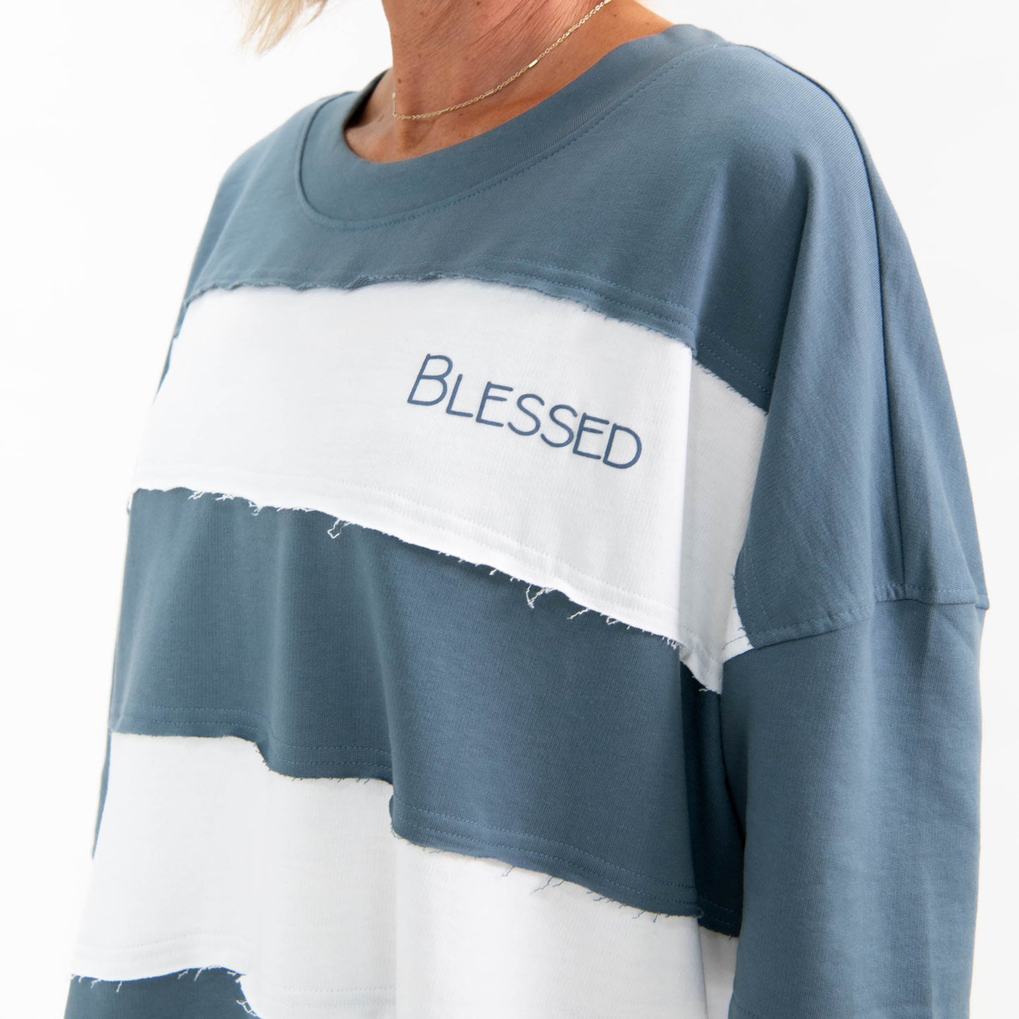 Blessed Oversized Stripe Tee