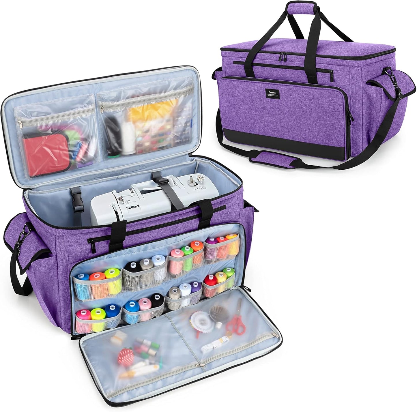 CURMIO Sewing and Embroidery Machine Carrying Case Universal Tote Bag