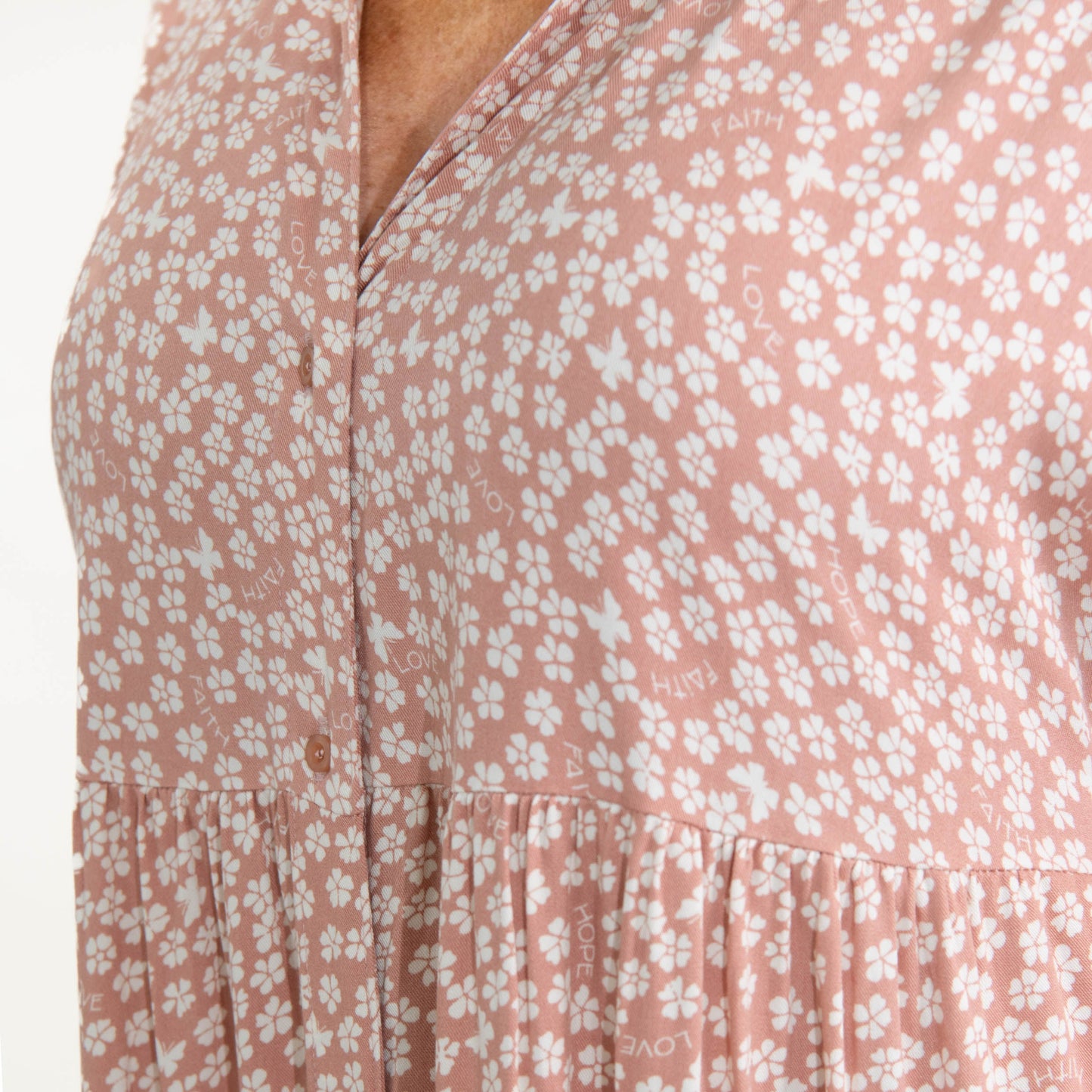 Faith Hope Love Ditsy Floral Print Dress