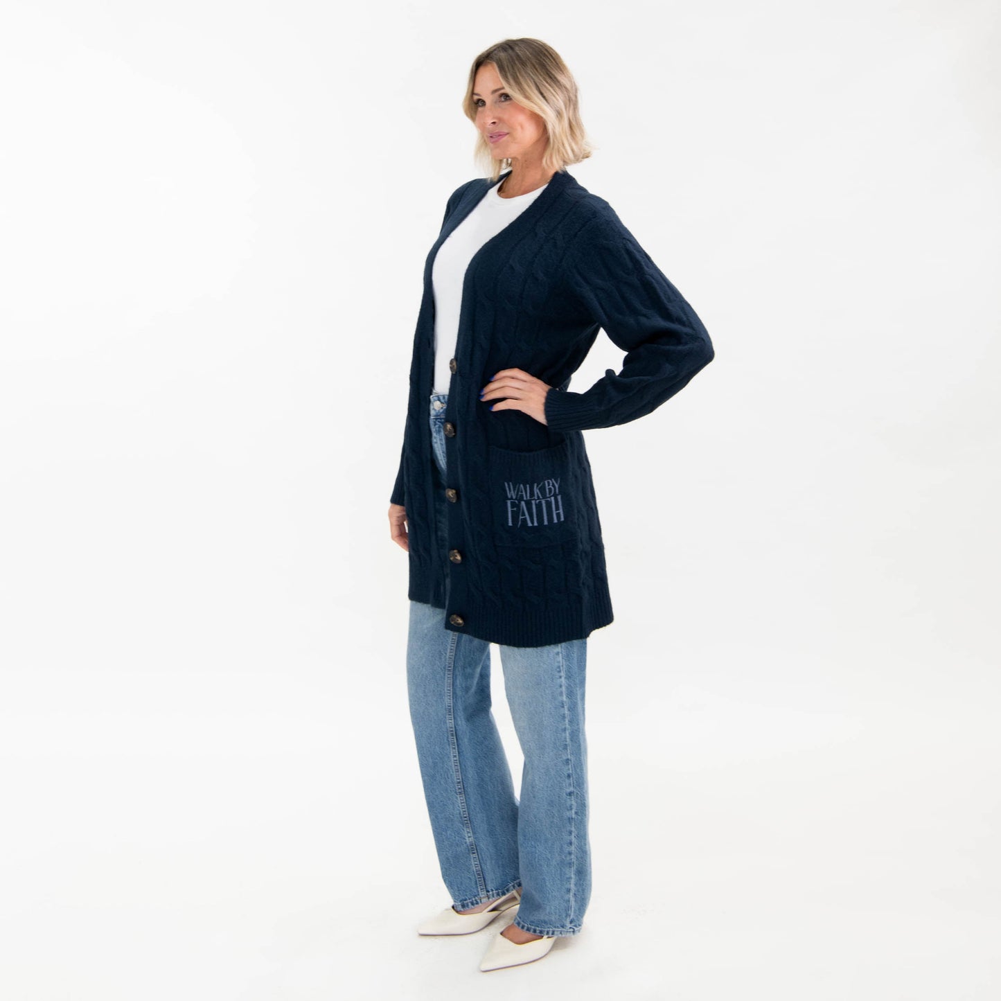 Walk By Faith Cable Knit Cardigan