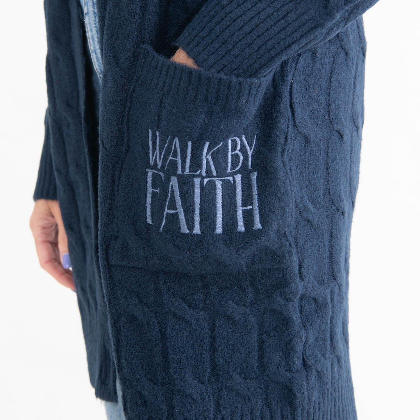 Walk By Faith Cable Knit Cardigan