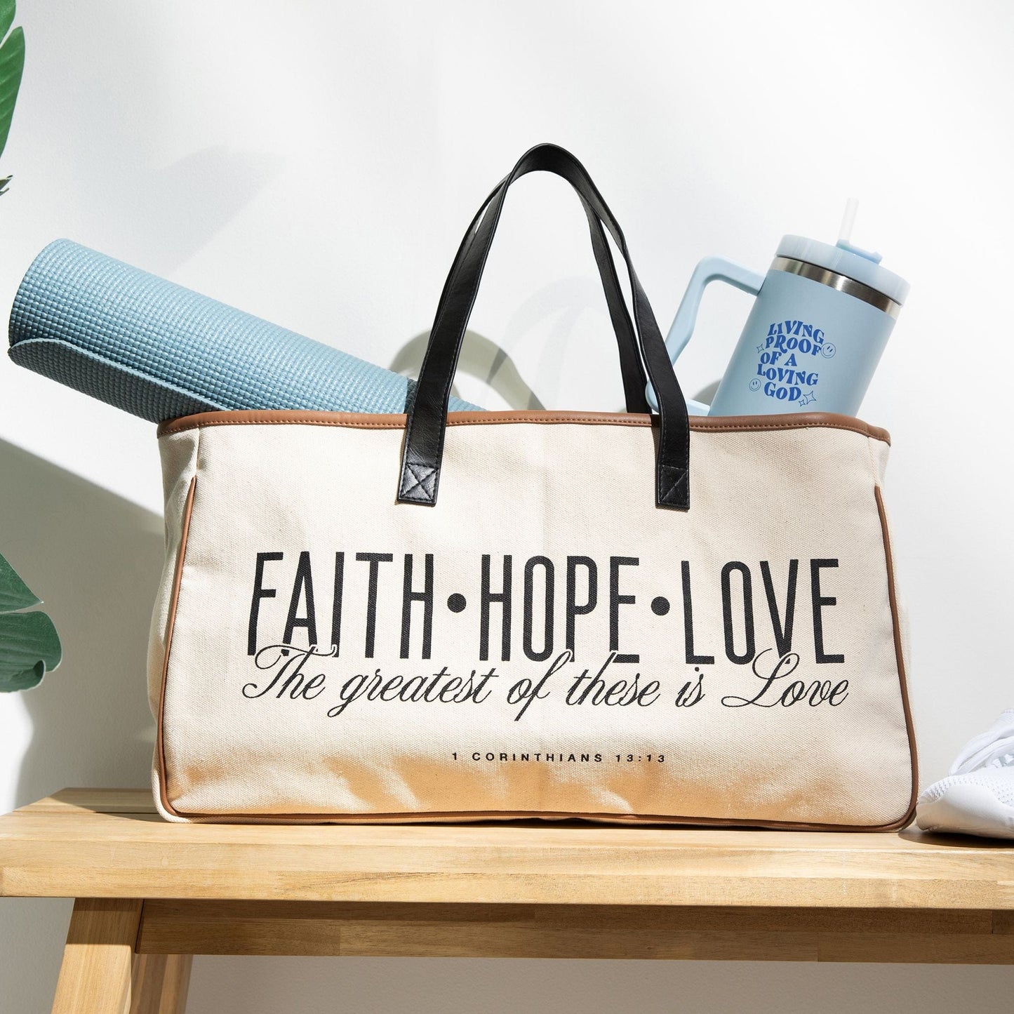 Faith Hope Love Canvas Tote Bag