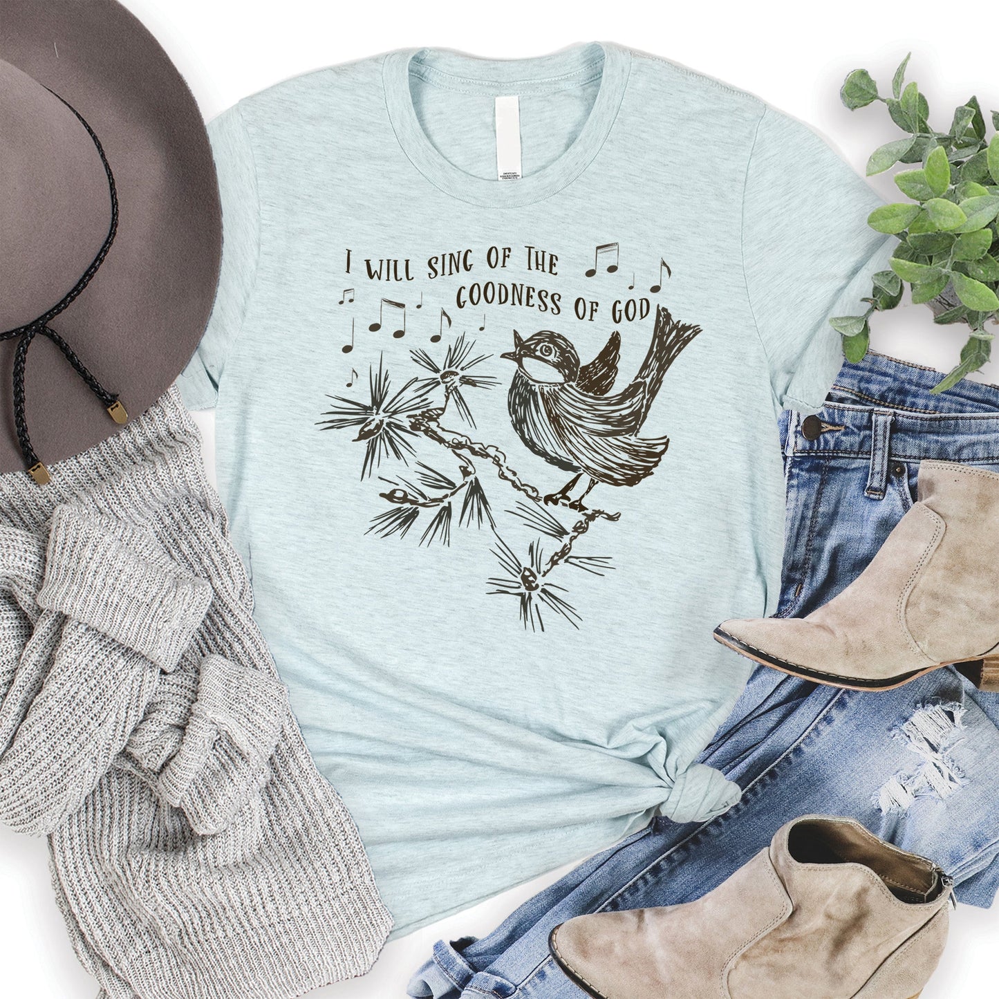 Goodness of God Tee - Heather Ice Blue - 20