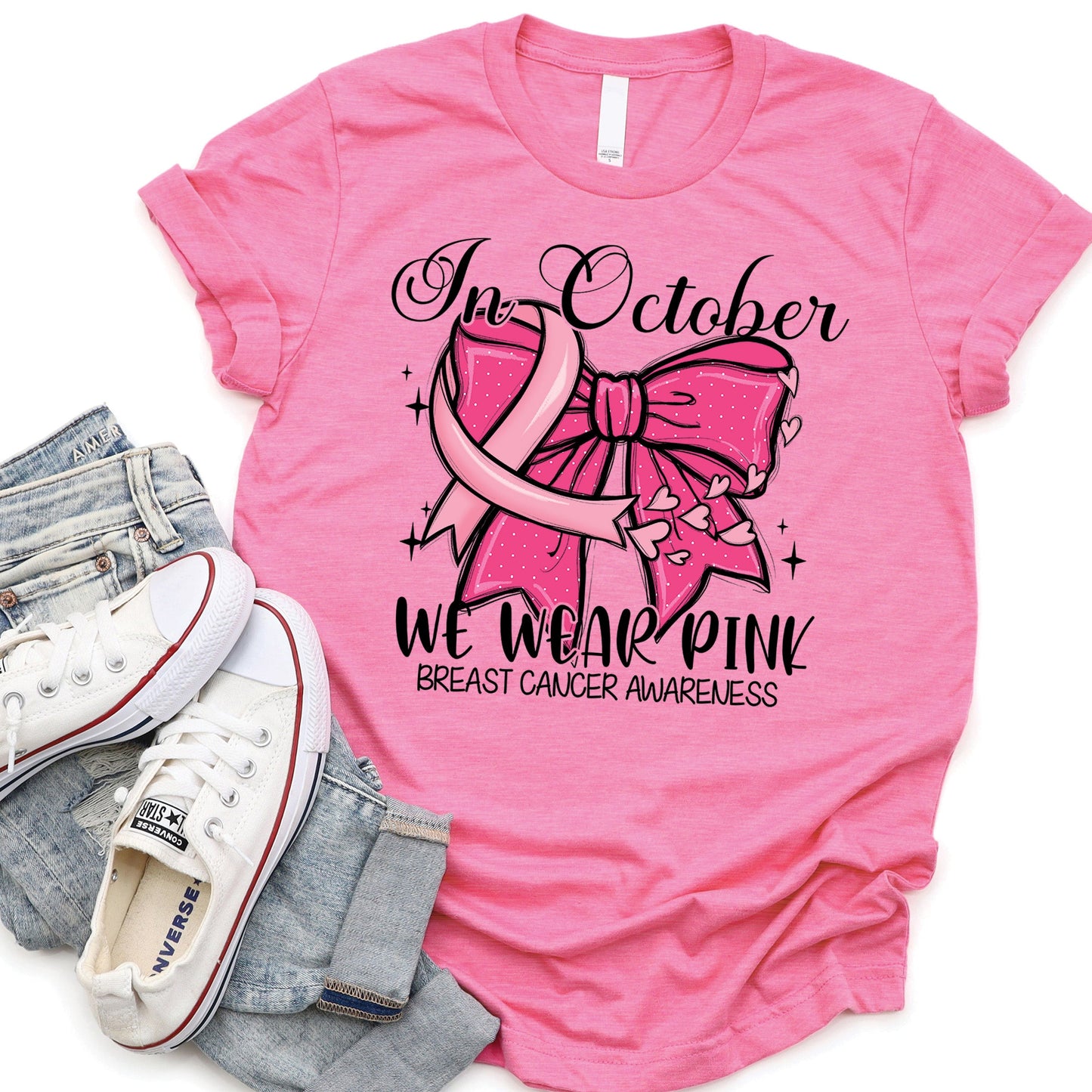 We Wear Pink Bow Tee