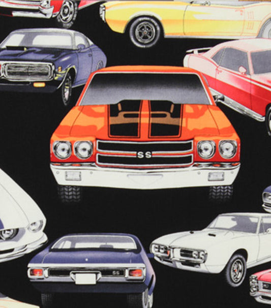 Alexander Henry Pure Muscle on Black Novelty Cotton Fabric