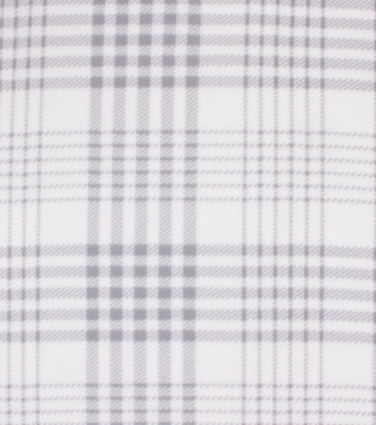 Blizzard Fleece Fabric White   Gray Plaid