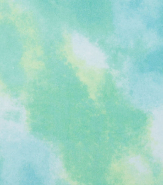 Blue   Green Watercolor Tie Dye Anti Pill Plush Fleece Fabric