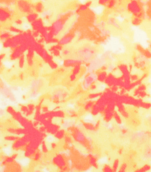 Orange   Yellow Tie Dye Anti Pill Fleece Fabric