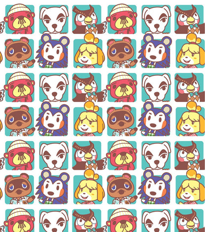 Animal Crossing Friends Boxes Cotton Fabric