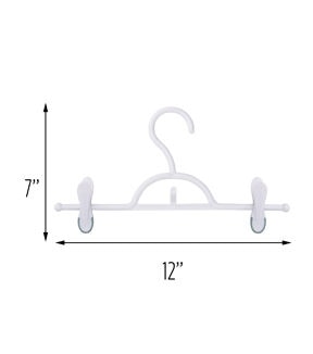 Honey Can Do 12 x 7 White Soft Touch Pant Skirt Hangers 12pk