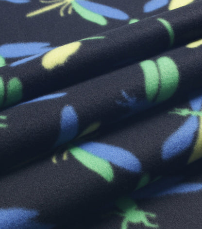 Dragonfly on Black Blizzard Fleece Fabric