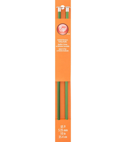 Boye 10 Single Point 9/5.5mm Aluminum Knitting Needle Set