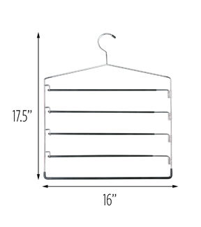 Honey Can Do 15 x 12 Chrome 5 Tier Swing Arm Pant Hangers 2pk