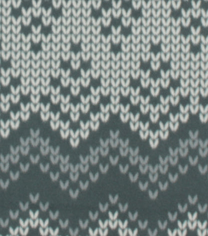 Green   White Knit Blizzard Fleece Fabric