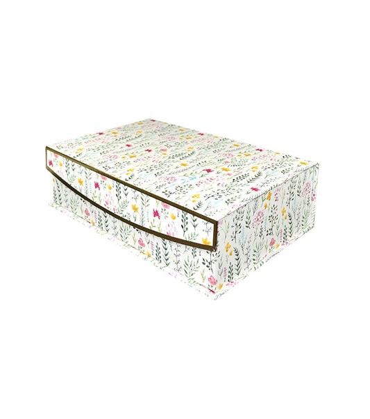 10 x 7 Ditzy Floral White Flip Top Box by Place   Time