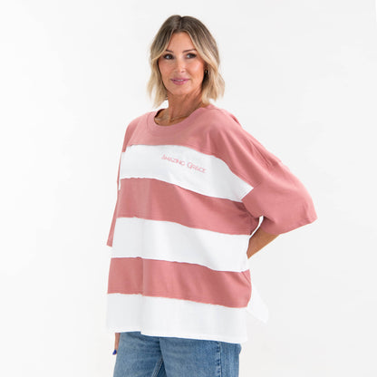 Amazing Grace Oversized Stripe Tee
