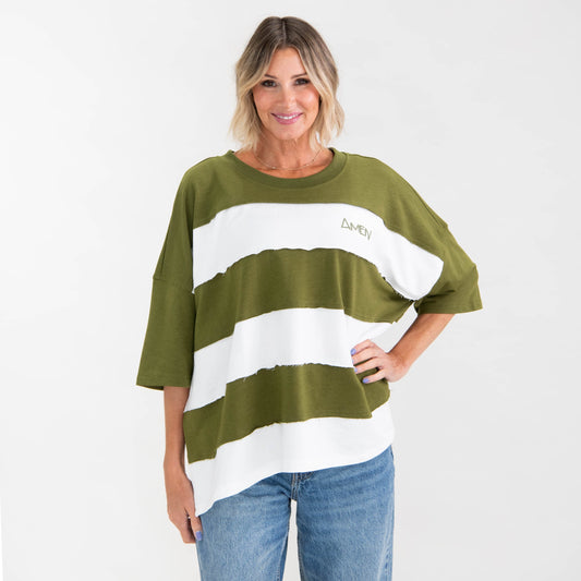 Amen Oversized Stripe Tee
