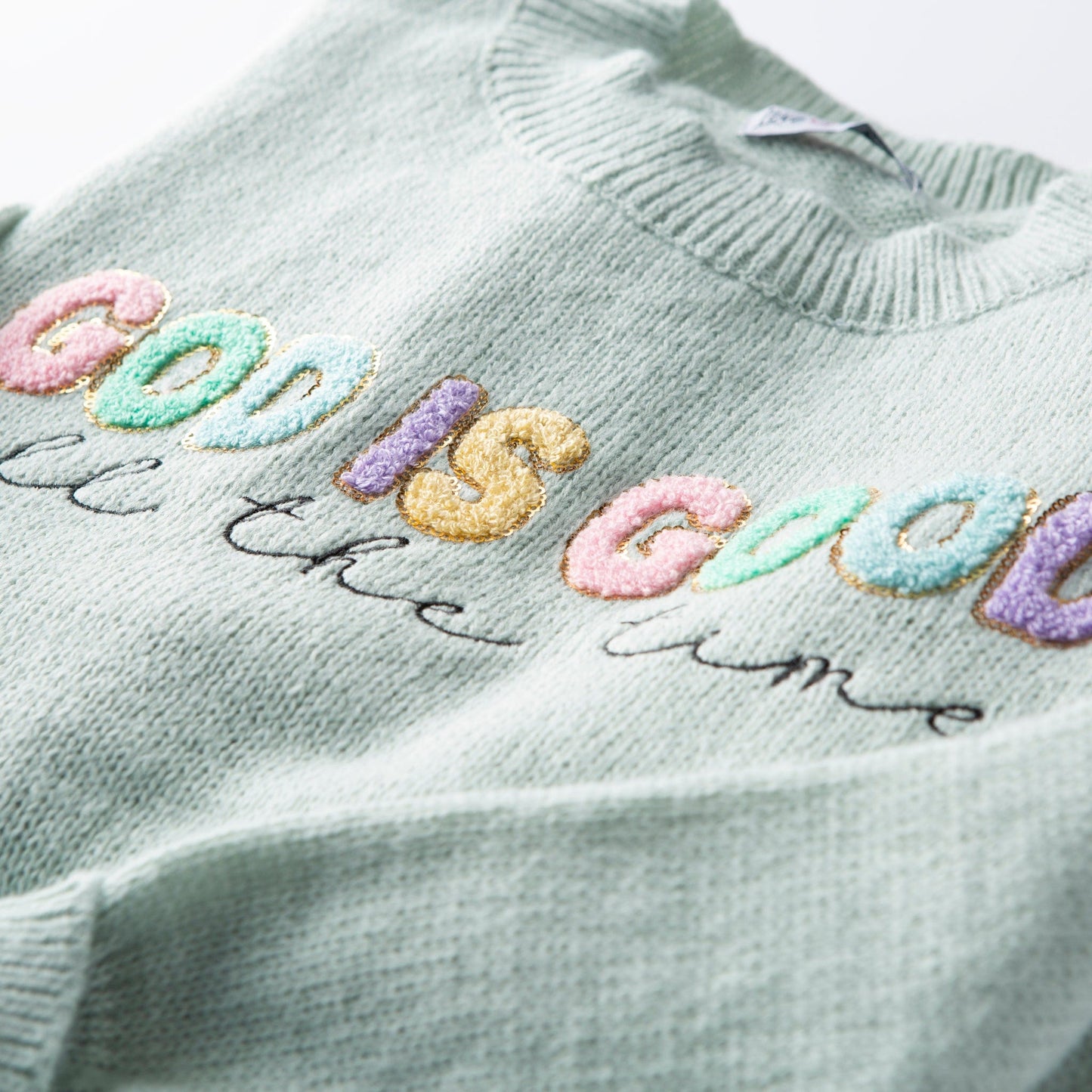 God is Good Fuzzy Sequin Sweater