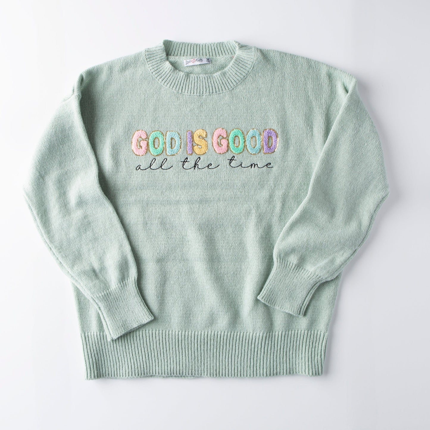 God is Good Fuzzy Sequin Sweater