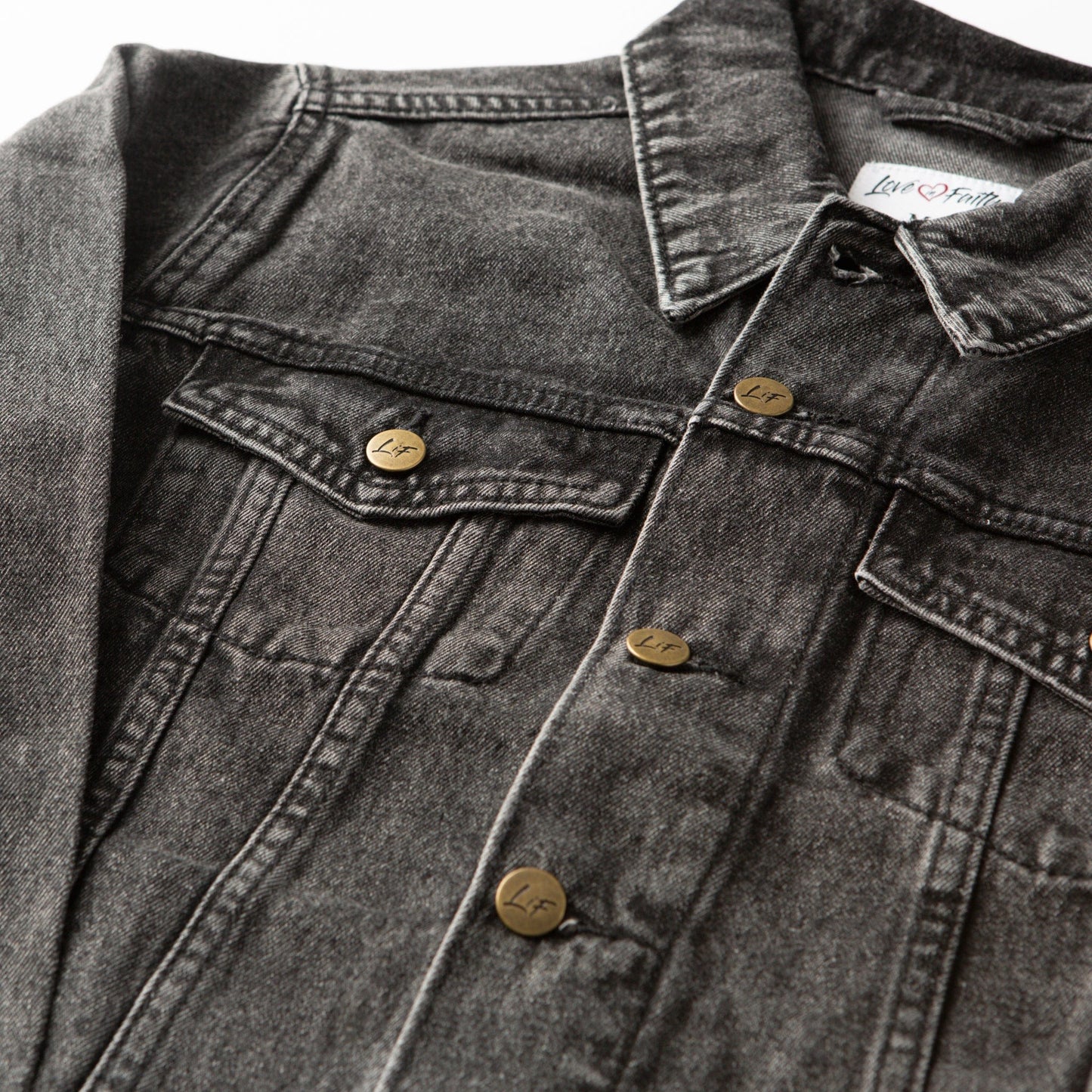 Vintage Washed Blessed Denim Jacket