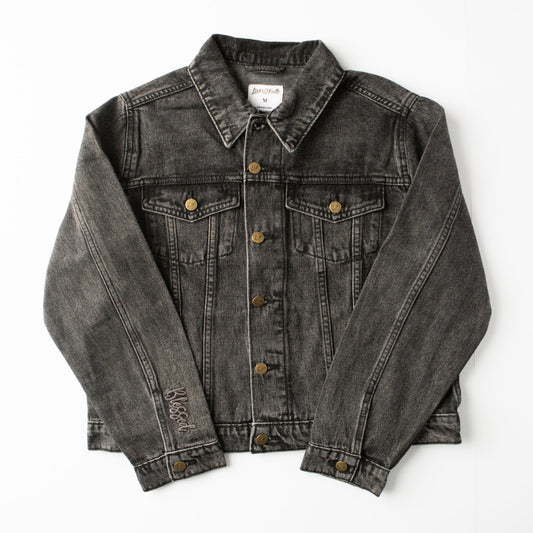 Vintage Washed Blessed Denim Jacket