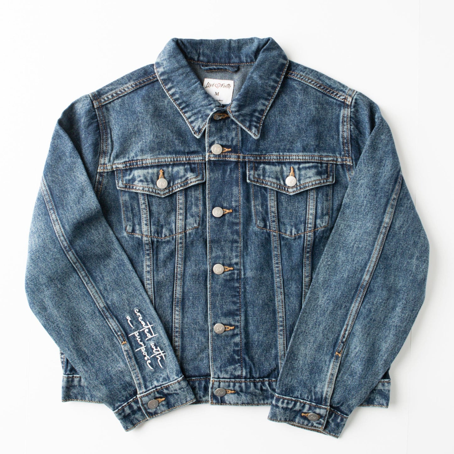 Vintage Washed Created With A Purpose Denim Jacket
