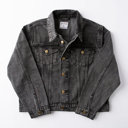Vintage Washed Faith Over Fear Denim Jacket