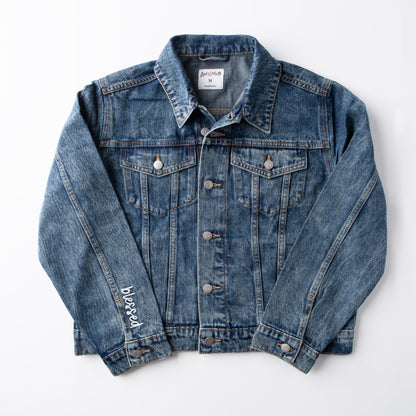 Vintage Washed Blessed Denim Jacket