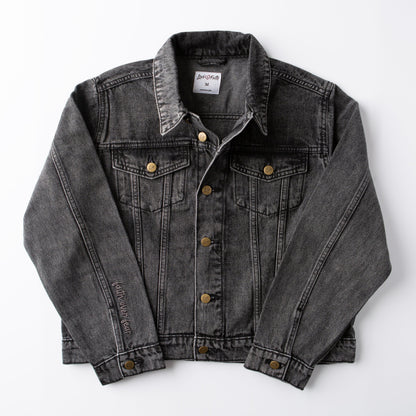 Vintage Washed Faith Over Fear Denim Jacket