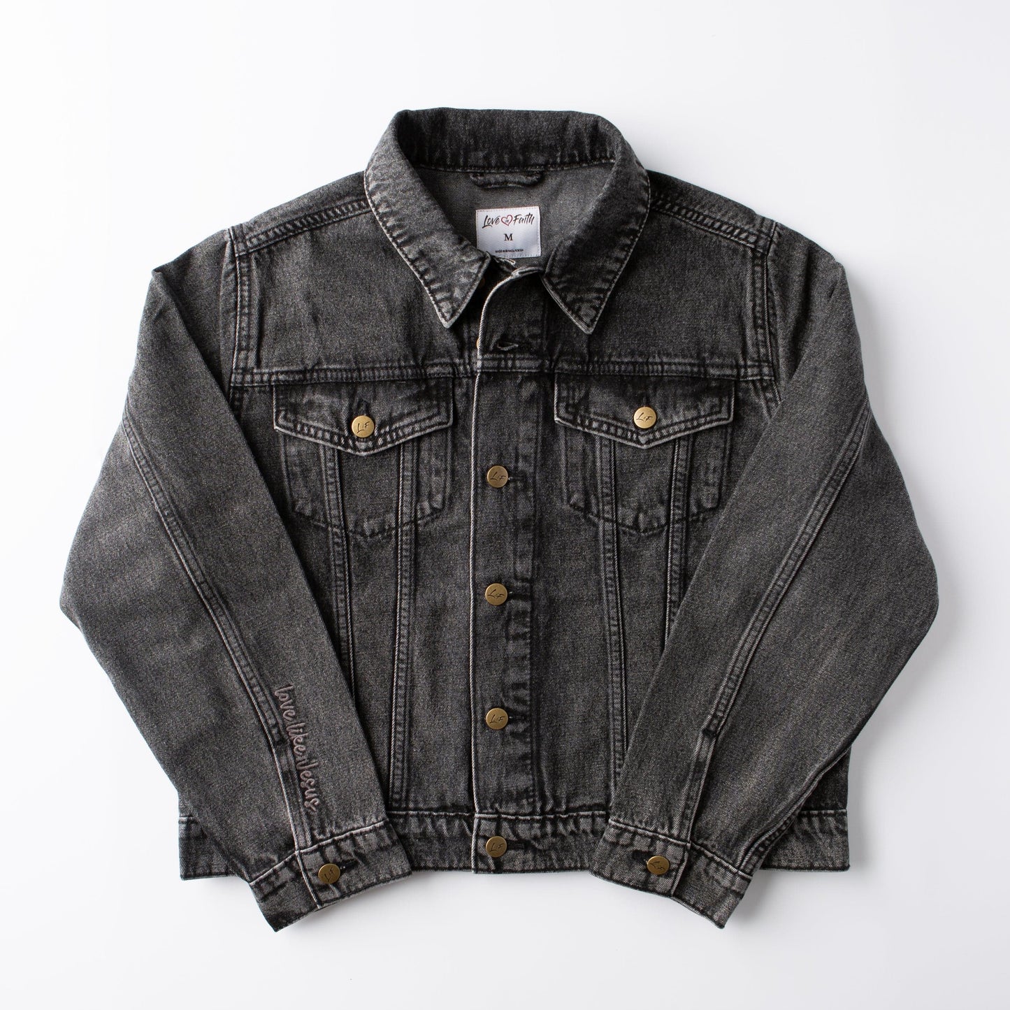 Vintage Washed Love Like Jesus Denim Jacket