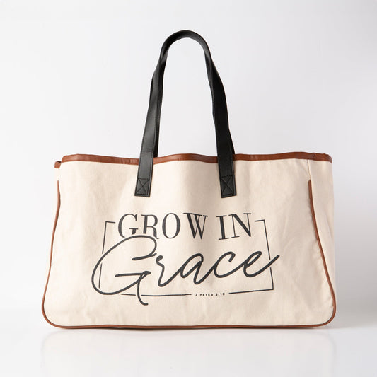 Grow in Grace Canvas Tote Bag