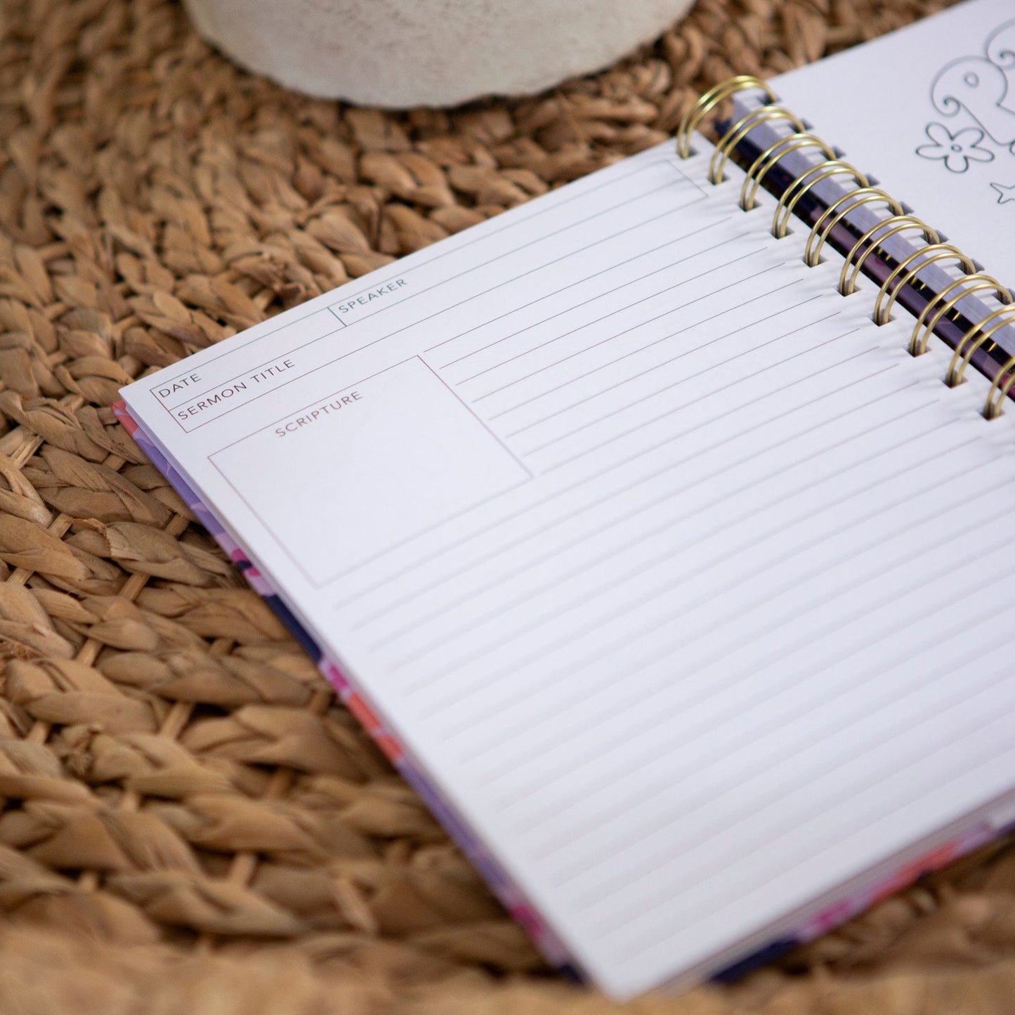 Purple Floral Sermon Notes and Journal