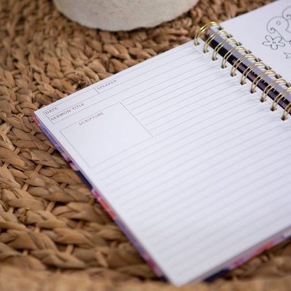 Purple Floral Sermon Notes and Journal
