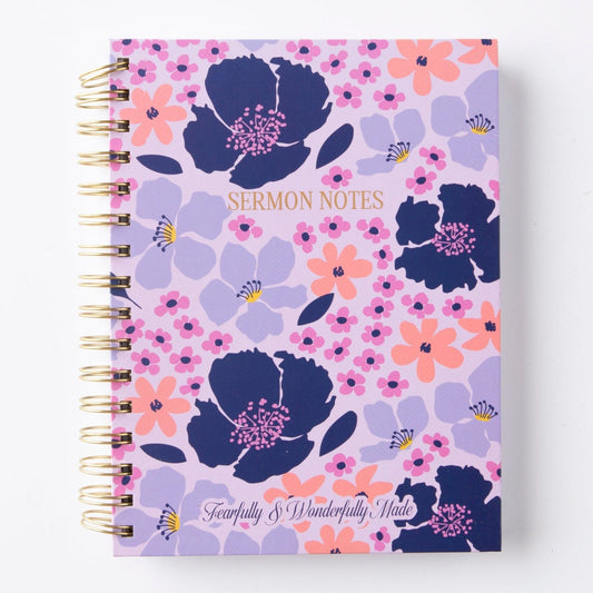 Purple Floral Sermon Notes and Journal
