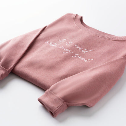Embroidered It is Well Sweatshirt