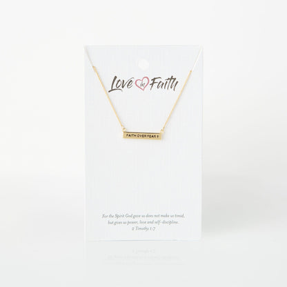 Faith Over Fear ID Necklace