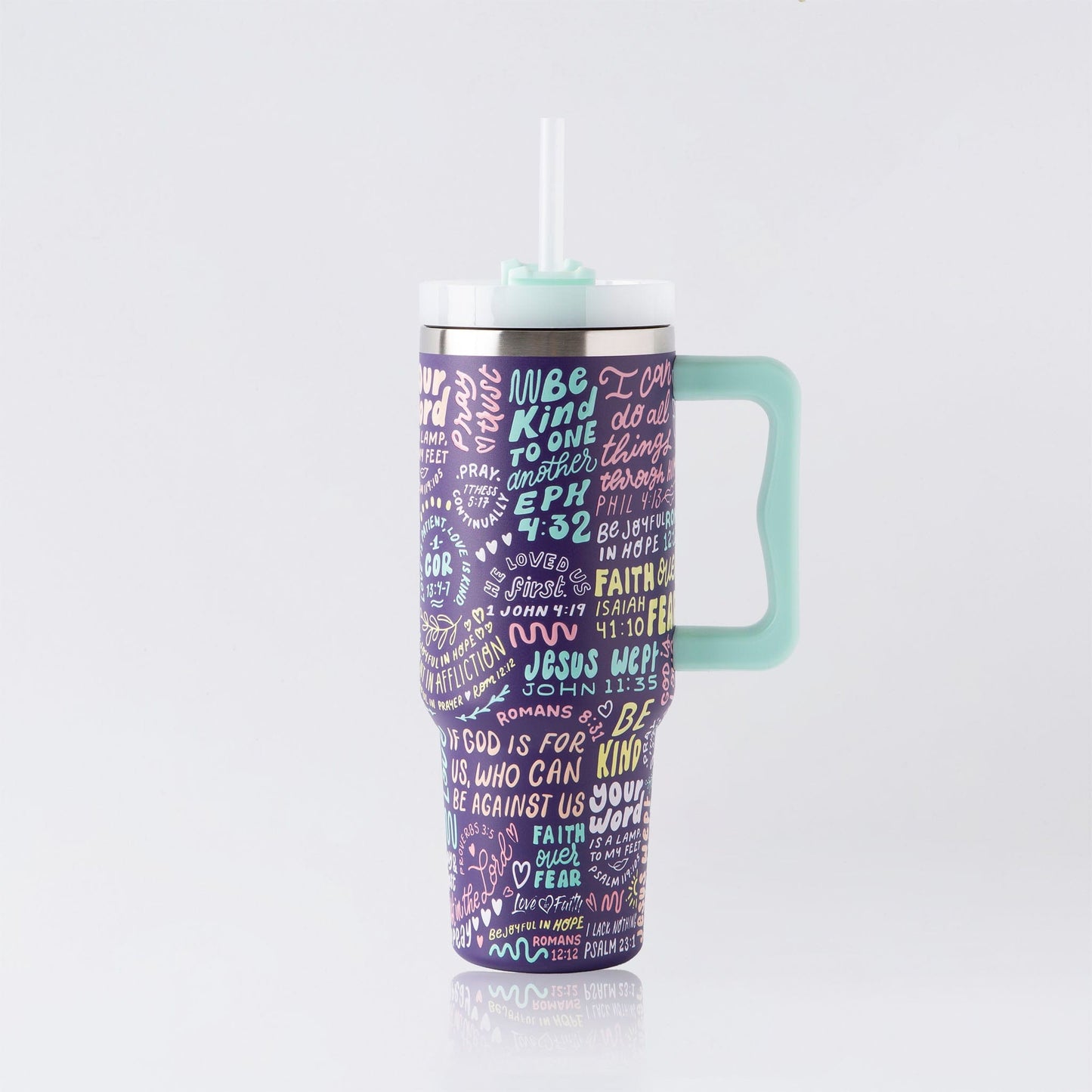 Verse All Over Stainless Steel 40oz Tumbler with Handle