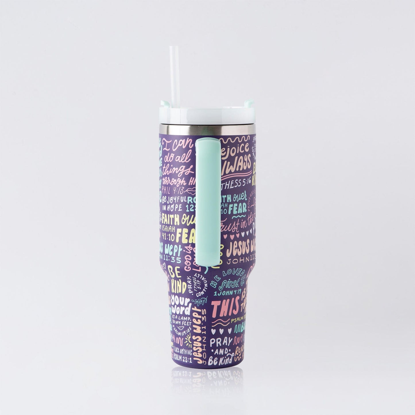 Verse All Over Stainless Steel 40oz Tumbler with Handle