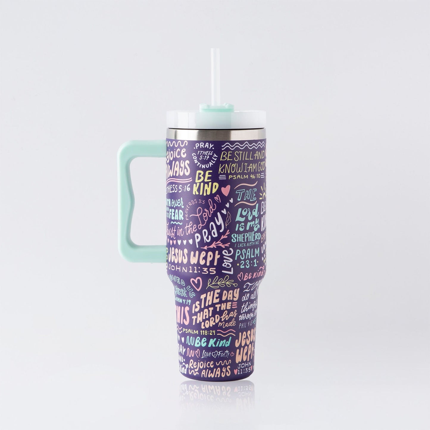 Verse All Over Stainless Steel 40oz Tumbler with Handle