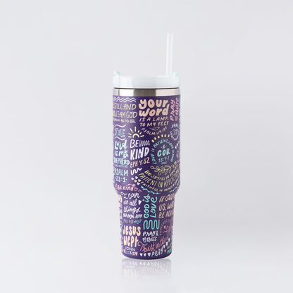 Verse All Over Stainless Steel 40oz Tumbler with Handle
