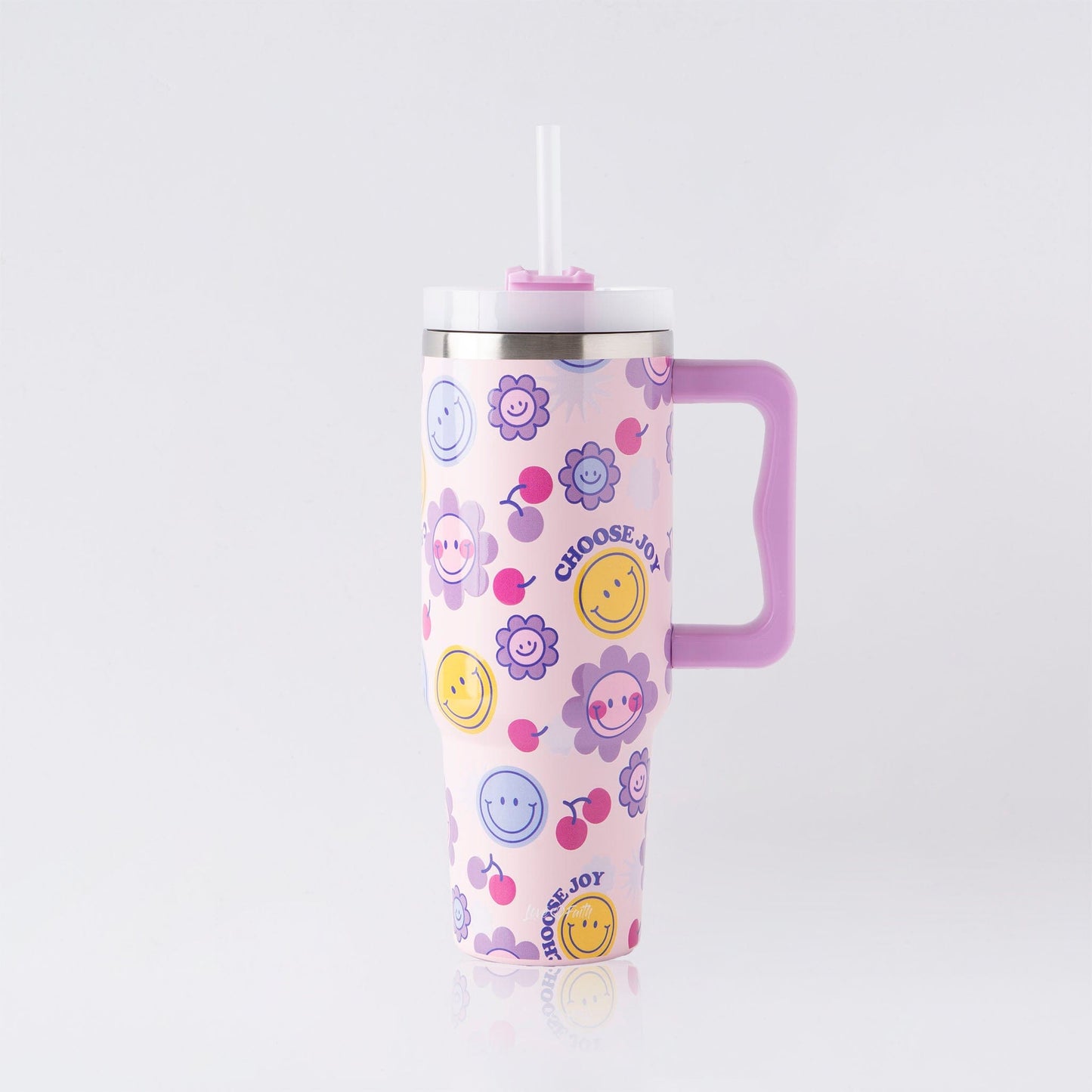 Choose Joy All Over Stainless Steel 40oz Tumbler with Handle
