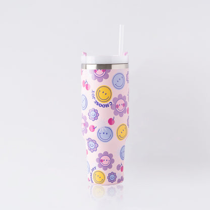 Choose Joy All Over Stainless Steel 40oz Tumbler with Handle