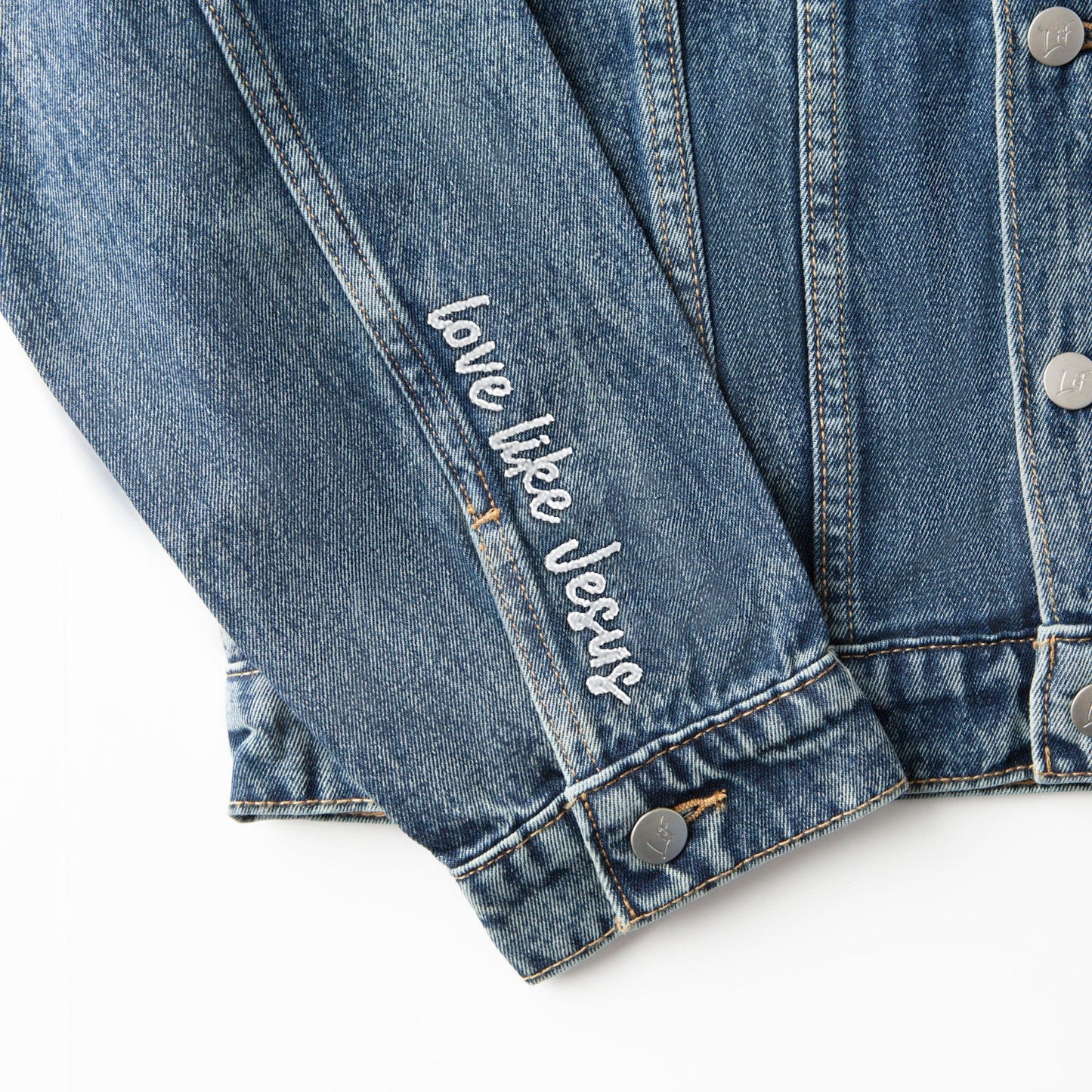 Vintage Washed Love Like Jesus Denim Jacket