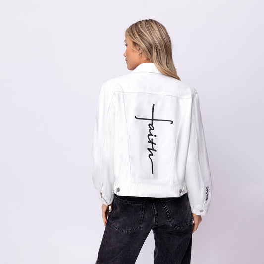 Faith Cross Denim Jacket