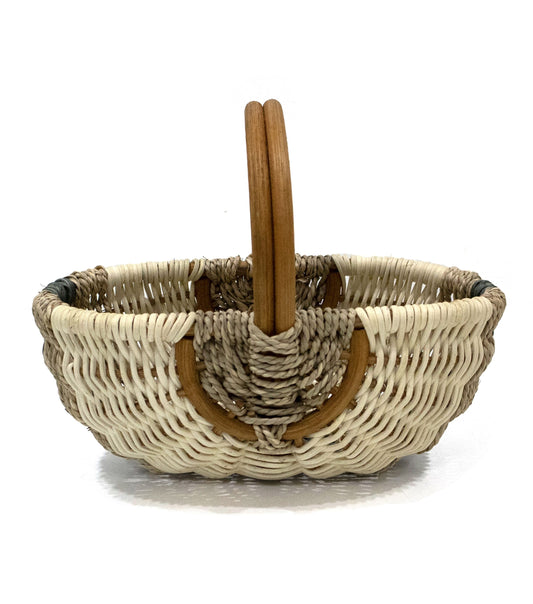 12 x 8 Seagrass   Rattan Basket With Handle by Place   Time