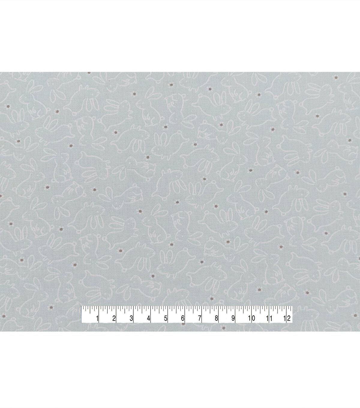 Bunny White Easter Cotton Fabric