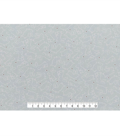 Bunny White Easter Cotton Fabric
